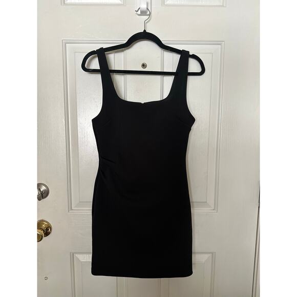 Babaton Dress Womens Size Small Square Neck Ruched Bodycon Mini Black - Picture 4 of 8